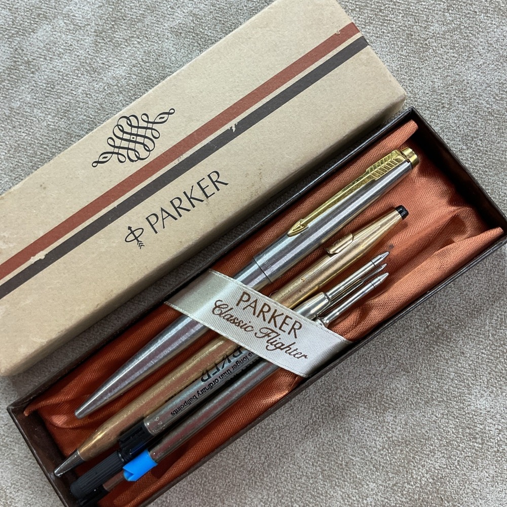 Vintage Parker Classic Flighter GT Cap Action Ball Pen Brass